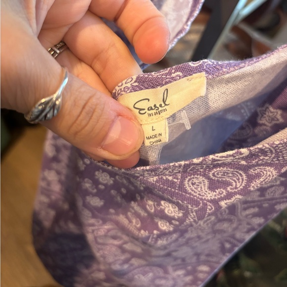 NWT Easel Loose Fit Floral Print Jumpsuit Romper W/Shoulder Ties - Picture 2 of 5